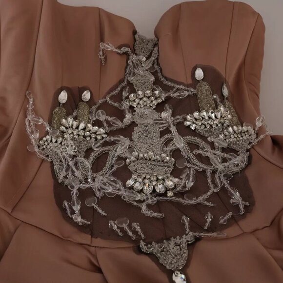 Dolce & Gabbana Crystal Pink Silk Chandelier Ball Gown Dress IT42 M Pink - Picture 4 of 9